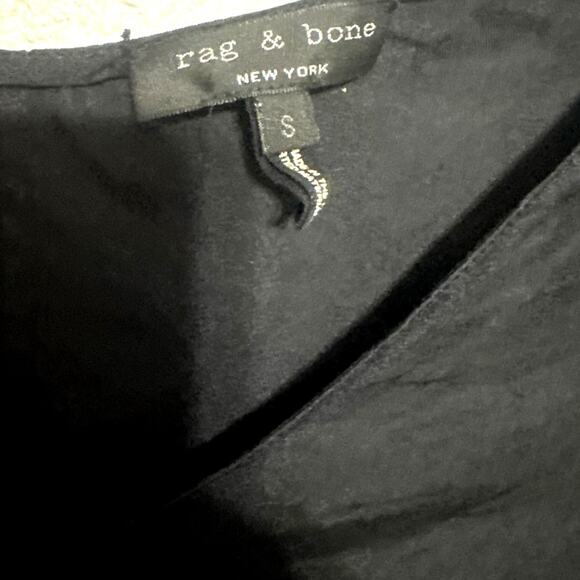 Rag & Bone 100% Silk Black Tiered Dress Small Oversized Luxe Evening Party Glam - Picture 3 of 7